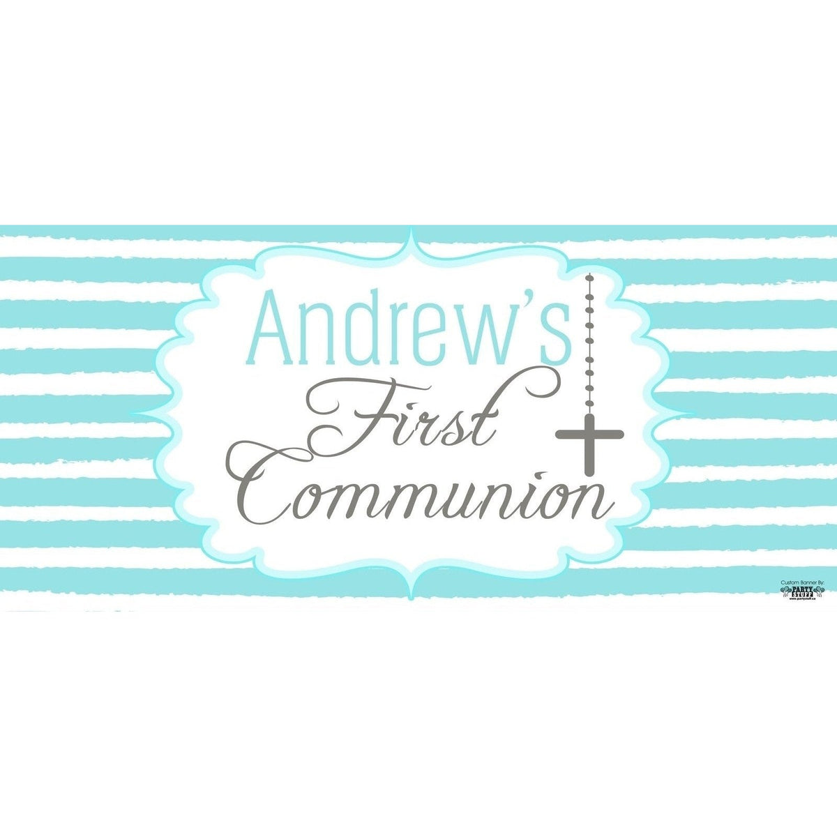 Banner - Custom Deluxe Religious Blue Stripes