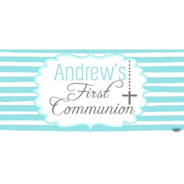 Banner - Custom Deluxe Religious Blue Stripes