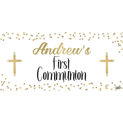 Banner - Custom Deluxe Religious Gold Dots & White