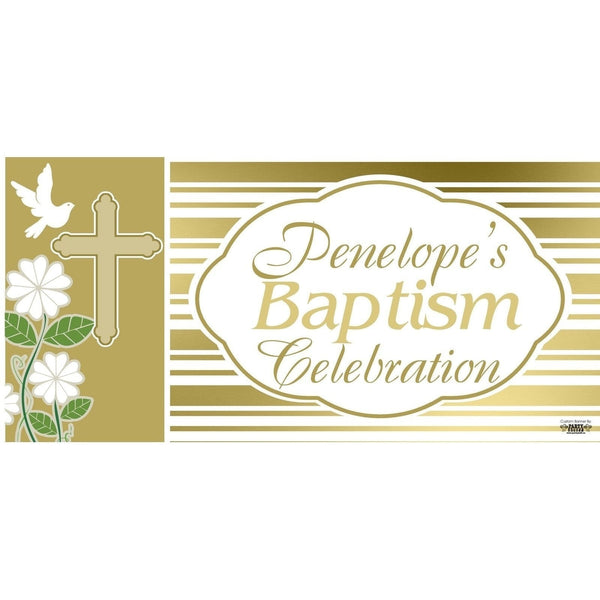 Banner - Custom Deluxe Religious Gold & Dove