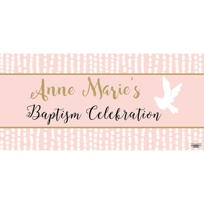 Banner - Custom Deluxe Religious Pink & Dove