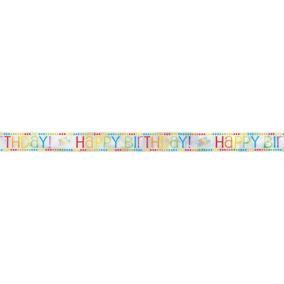 Foil Rainbow Birthday Banner, 12 Ft