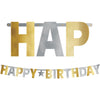 Birthday Accessories Silver & Gold Giant Letter Banner