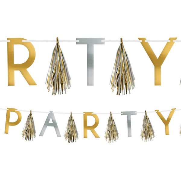 Birthday Accessories Silver & Gold Tassel Garland
