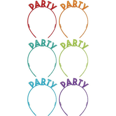 Birthday Celebration Glitter Plastic Headbands