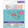Birthday Clear Latex Balloons With Bright Confetti 12", 6 Count