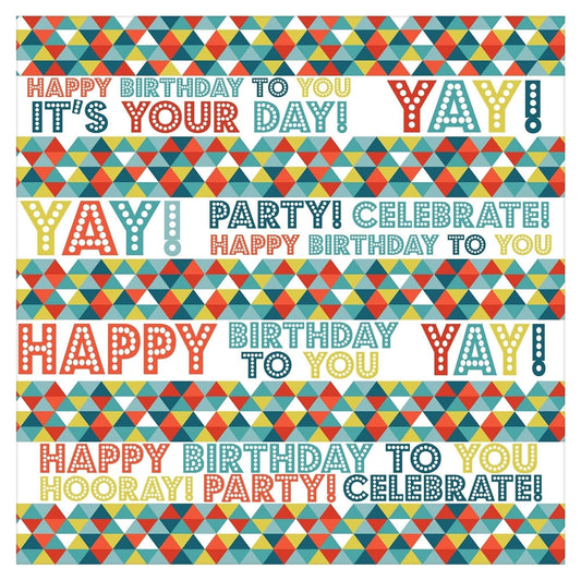 Birthday Triangles Printed Jumbo Gift Wrap