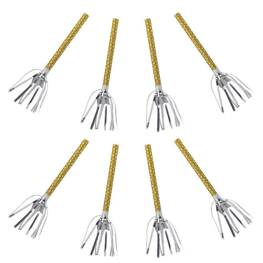 Birthday Accessories Silver & Gold Fringed Blowouts