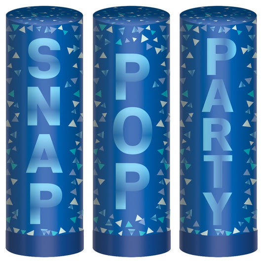 Blue Confetti Poppers, 4"