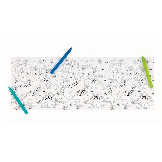 Blue & Green Dinosaur Coloring Rolls And Crayons, 3 Count