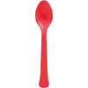Boxed, Heavy Weight Spoons, 20 Count. - Apple Red