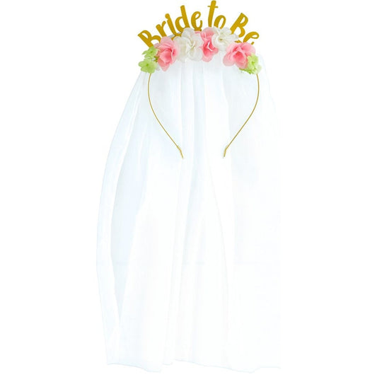 Bride To Be Metal Headband With Veil