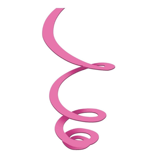 Bright Pink Plastic Swirl Decorations