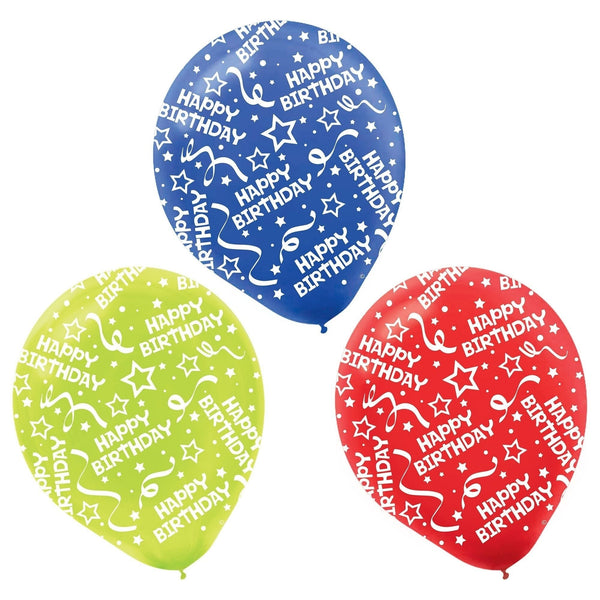 Bulk Balloons - Birthday Confetti Primary, 100/Pkg