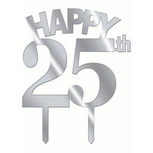 Cake Topper - 25 Silver
