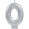 Numeral Metallic Candle #0 - Silver