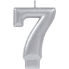 Numeral Metallic Candle #7 - Silver