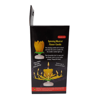 Candle - Spinning Musical Flower Blue