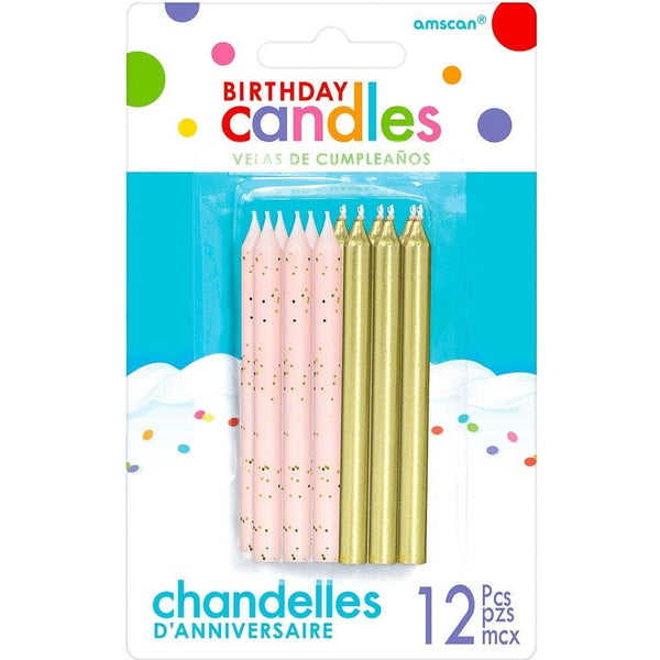 Glitter And Metallic Candles - Gold