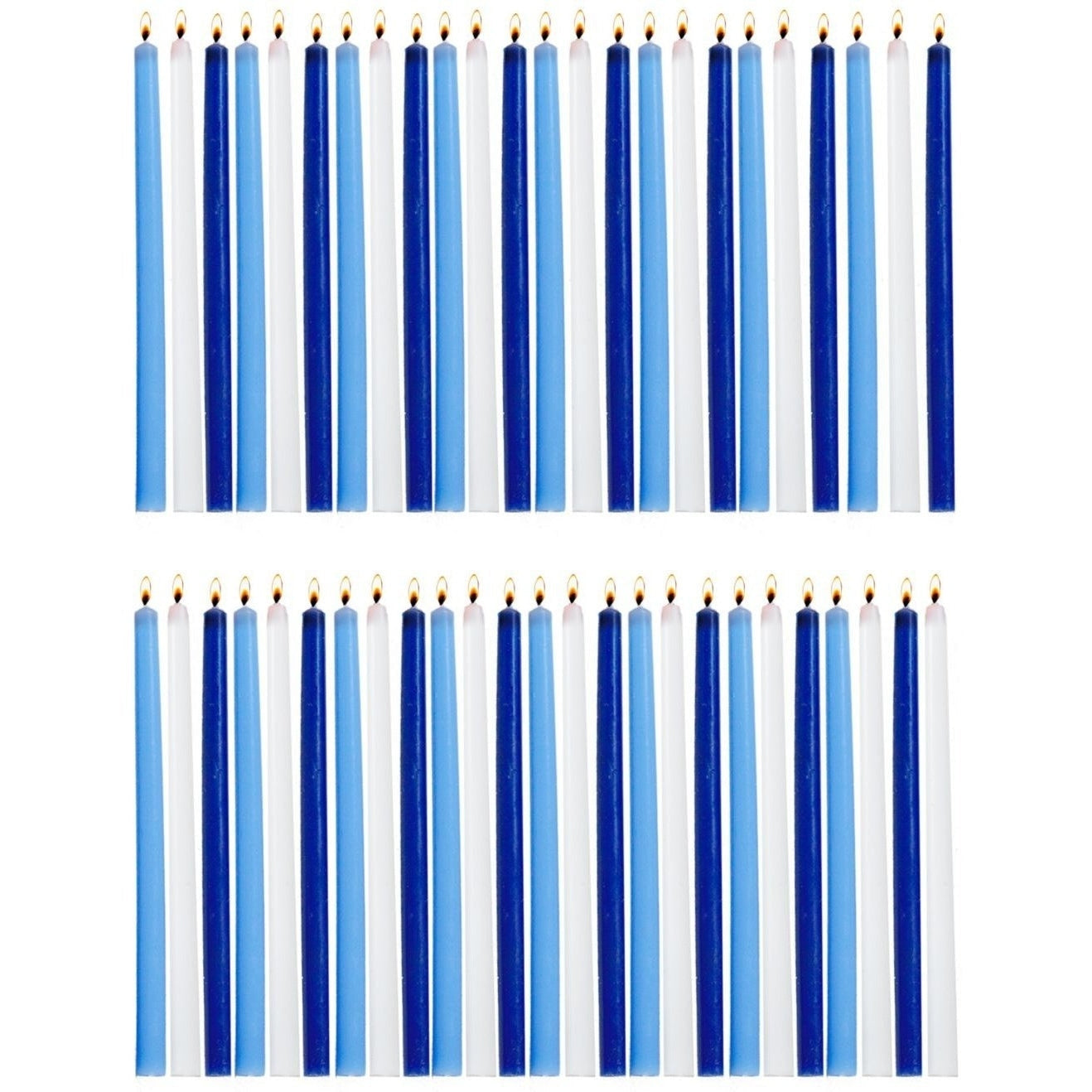 Chanukah Candles, Deluxe, Blue & White, 45/Box