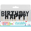 Happy Birthday Glitter Pick Candles - Black