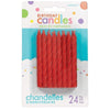 Large Glitter Spiral Candles - Red