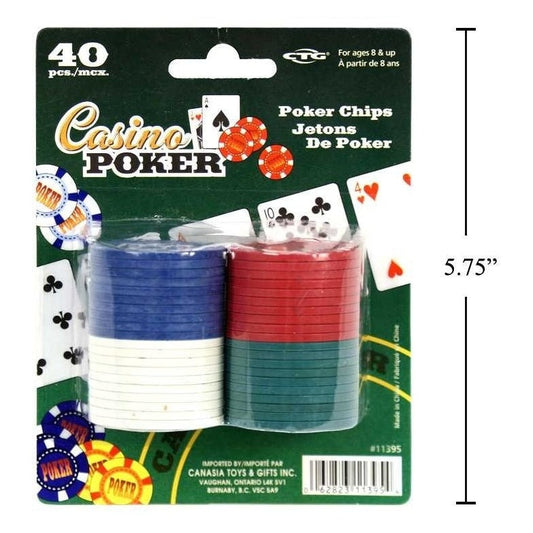 Casino Poker 40-Pc Poker Chips,