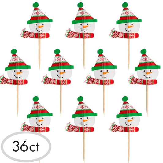 Christmas Snowman Party Picks