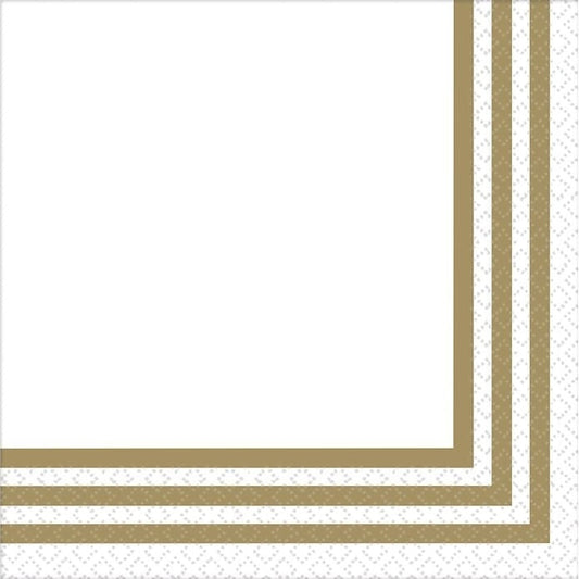 Classic Stripe Gold Beverage Napkins