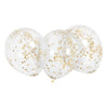 Clear Latex Balloons With Gold Confetti 12", 6 Count