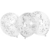 Clear Latex Balloons With Silver Confetti 12", 6 Count