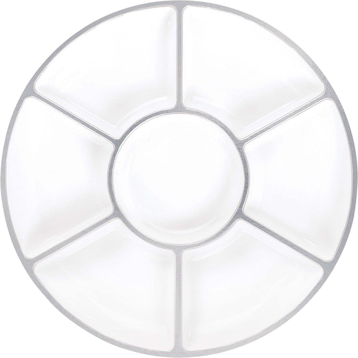 Compartment Tray - White W/Silver