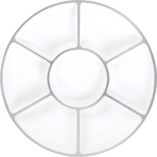 Compartment Tray - White W/Silver