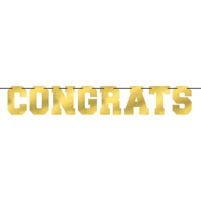 Congrats Gold Foil Letter Banner