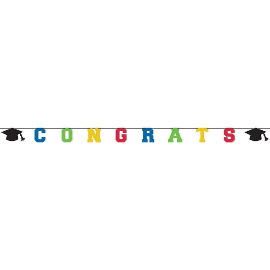 Congrats Grad Letter Banner - Multicolor