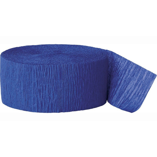 Royal Blue Crepe Streamer, 81 Ft