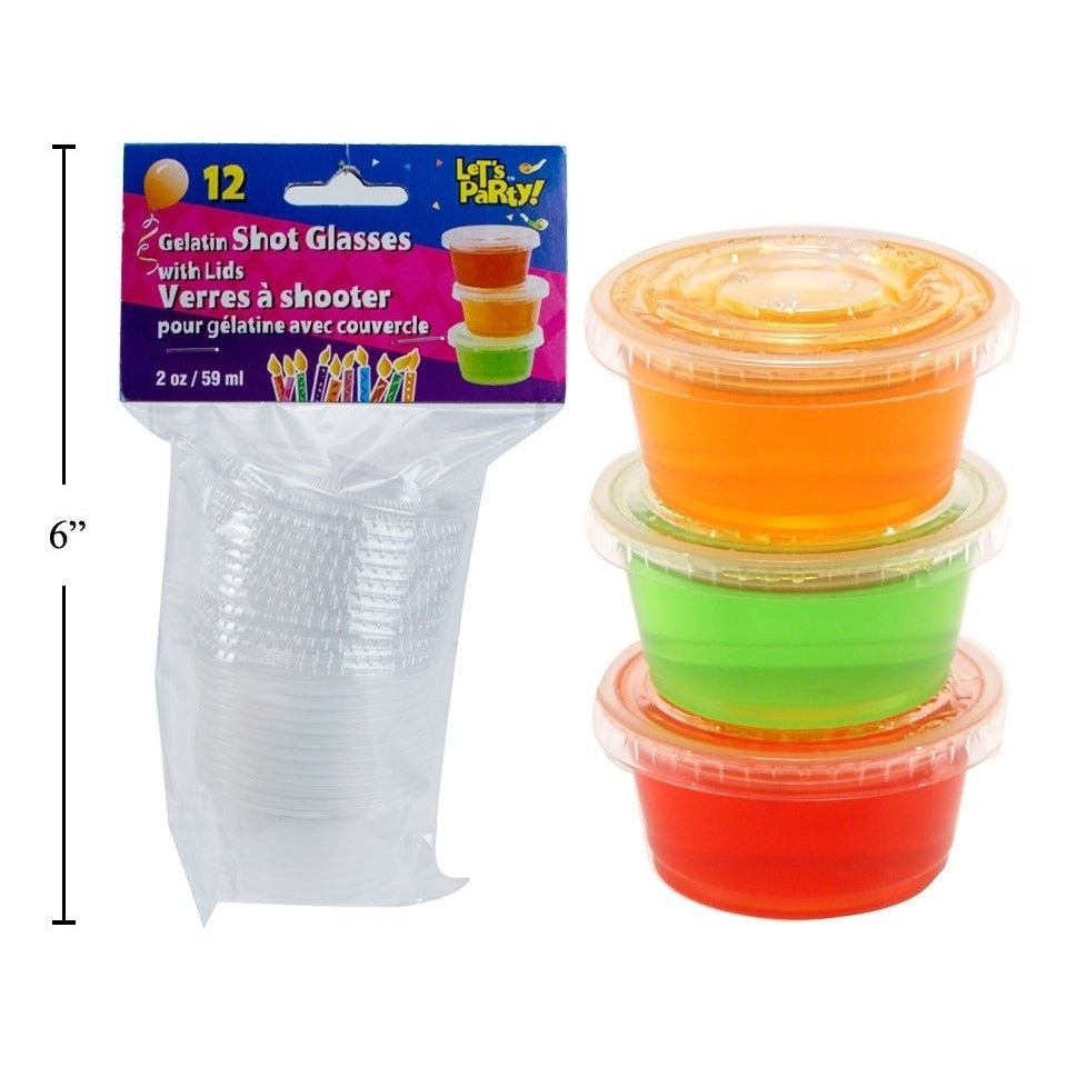 Cup - Gelatin Shot Glass W/Lid 12 Count