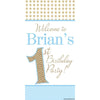 Customizable Deluxe Door Banner - 1St Birthday Blue Polka Dots