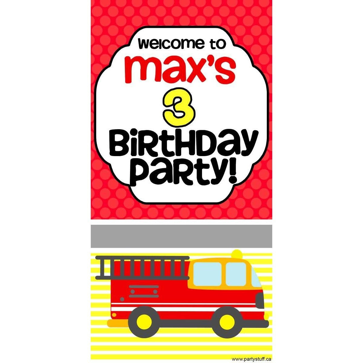 Customizable Deluxe Door Banner - Firefighter Birthday