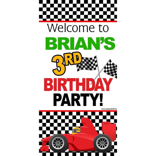 Customizable Deluxe Door Banner - Race Car Birthday