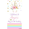 Customizable Deluxe Door Banner - Unicorn Birthday