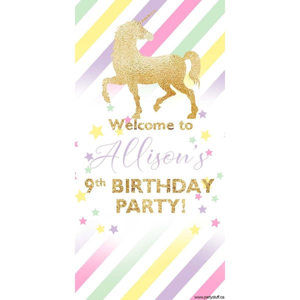 Customizable Deluxe Door Banner - Unicorn Glitter Birthday