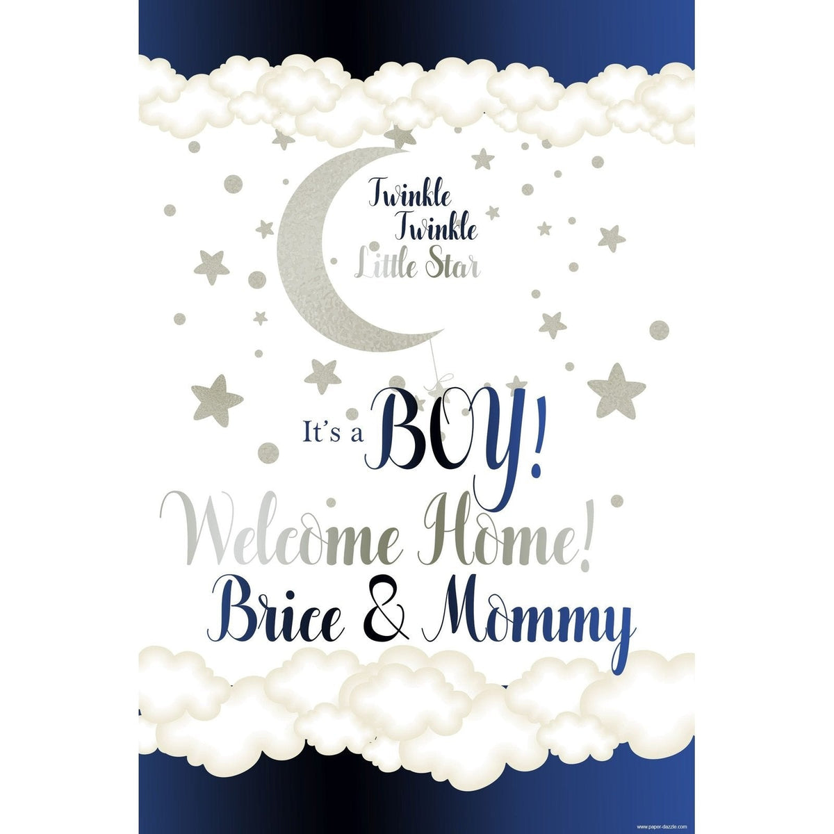 Customizable Yard Sign / Lawn Sign Baby Shower Twinkle Baby Boy