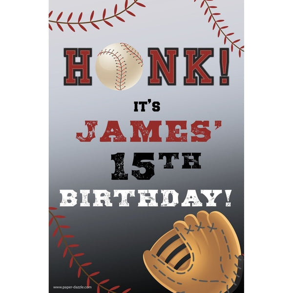 Customizable Yard Sign / Lawn Sign Birthday Baseball