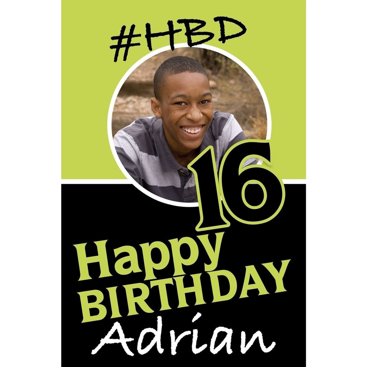 Customizable Yard Sign / Lawn Sign Birthday Chalkboard w/Picture