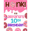 Customizable Yard Sign / Lawn Sign Birthday Donut Pink