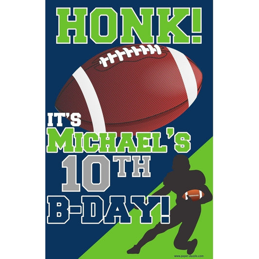 Customizable Yard Sign / Lawn Sign Birthday Football