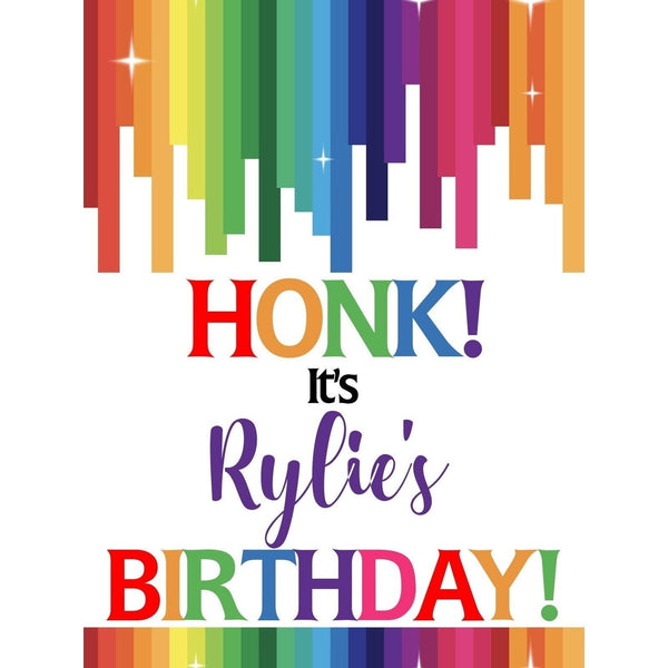 Customizable Yard Sign / Lawn Sign Birthday Rainbow
