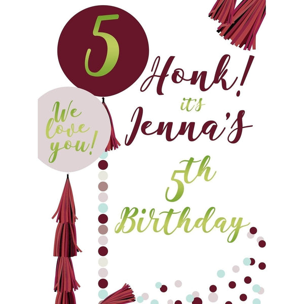 Customizable Yard Sign / Lawn Sign Birthday Tassel Burgundy