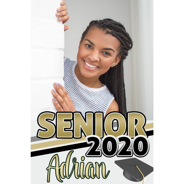 Customizable Yard Sign / Lawn Sign Grad Silver Gold Black W/PiCounture